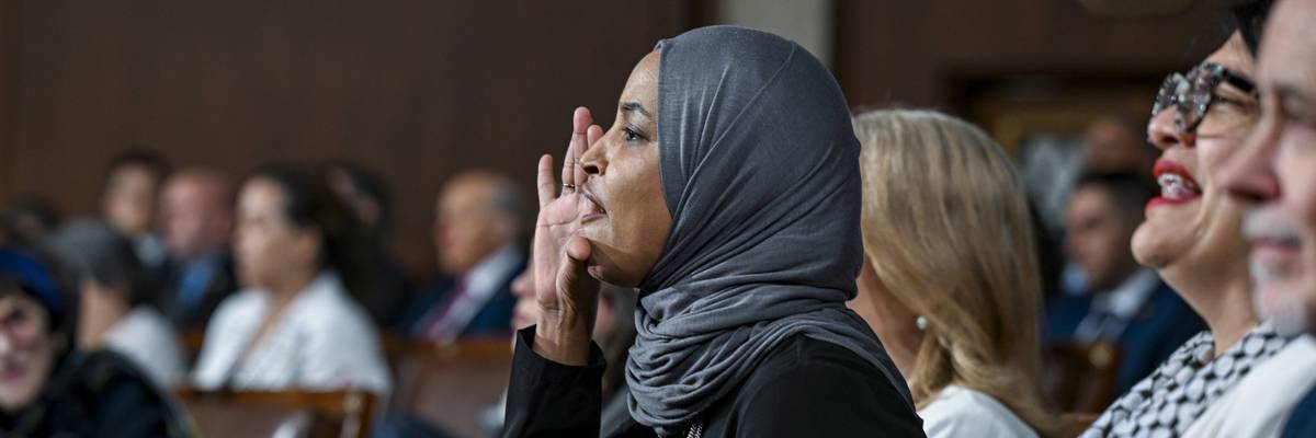 omar shouts as trump delivers state of the union