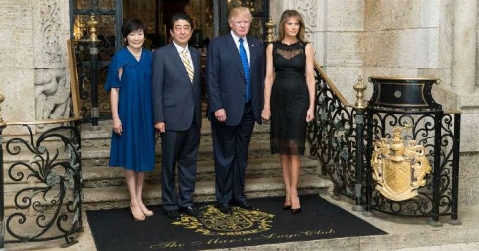 On Friday, the Trump administration released a list of visitors from President Donald Trump's meeting with Japanese Prime Minister Shinzo Abe at the president's Mar-a-Lago estate in Florida. (Photo: Shealah Craighead/TheWhite House)