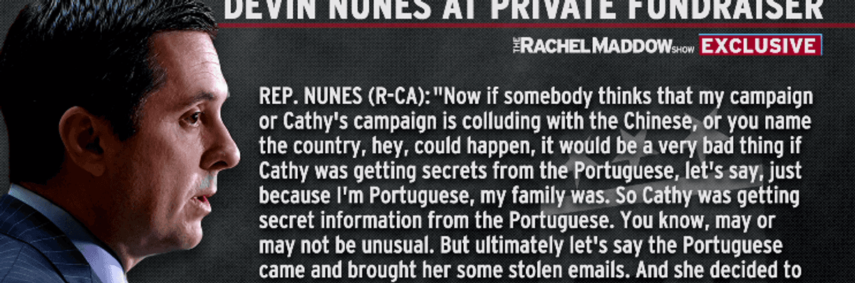 Secret Devin Nunes Recording Gives Away Plan to 'Clear the President': Confirm Kavanaugh First, Then Impeach Rod Rosenstein