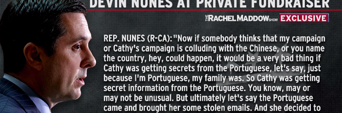 Secret Devin Nunes Recording Gives Away Plan to 'Clear the President': Confirm Kavanaugh First, Then Impeach Rod Rosenstein
