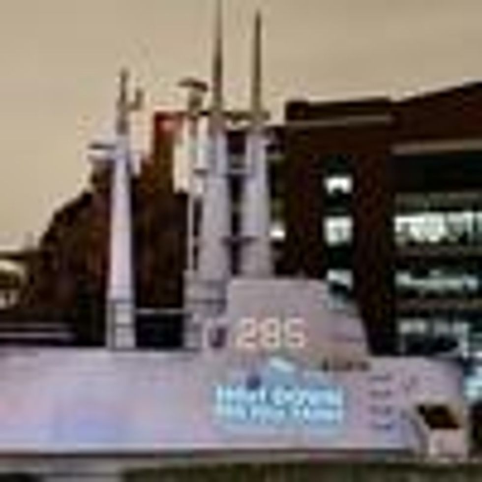 One of the messages displayed onto the USS Balao Conning Tower outside of the U.S. Navy Museum in Washington D.C. on December 12, 2021.