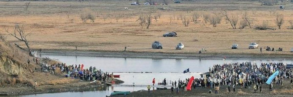 "We're Still Here": Thanksgiving Day Sees Powerful Dakota Access Resistance