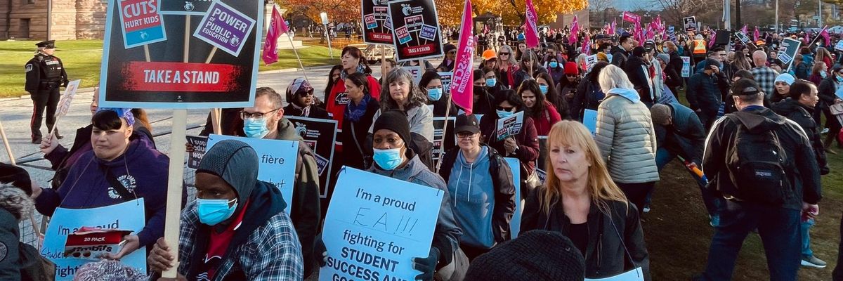 Ontario education protest