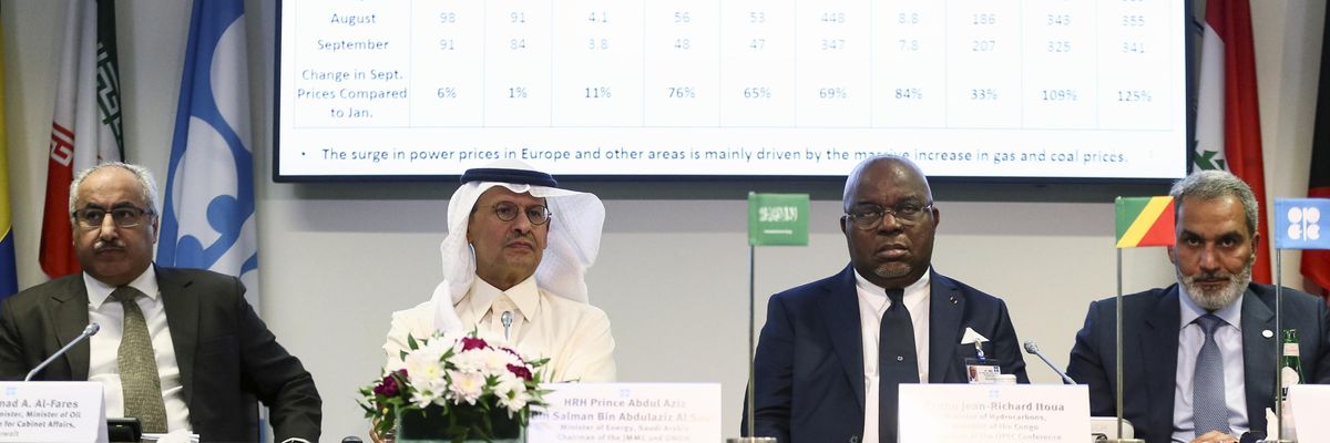 OPEC leaders speak at a press conference