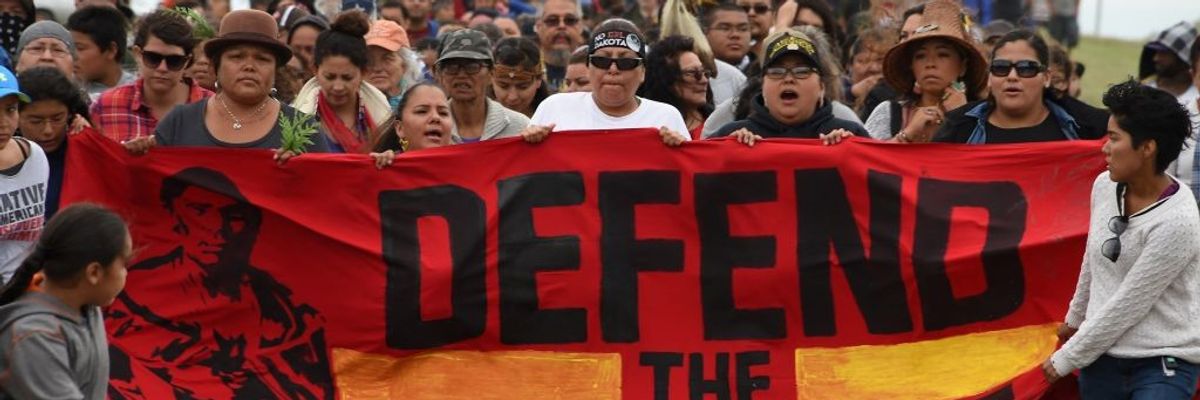 Opponents of the Dakota Access Pipeline in 2016