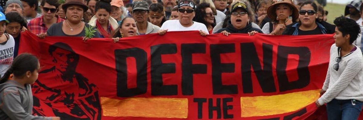 Opponents of the Dakota Access Pipeline in 2016