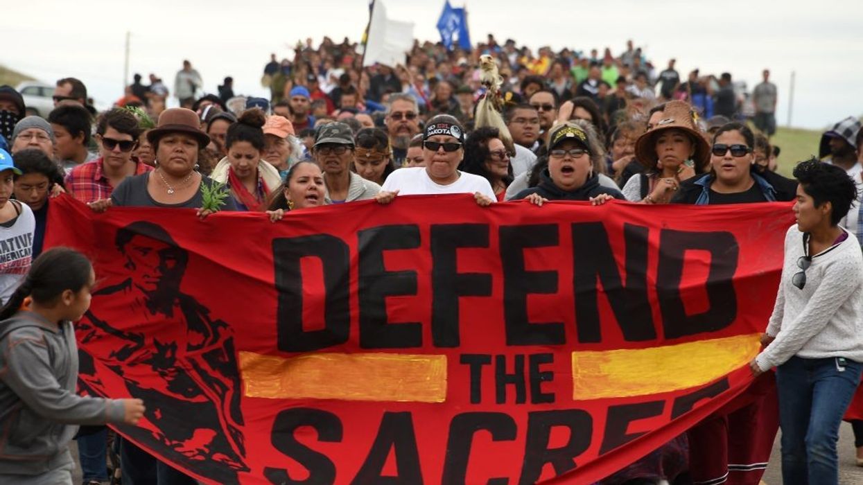 Opponents of the Dakota Access Pipeline in 2016