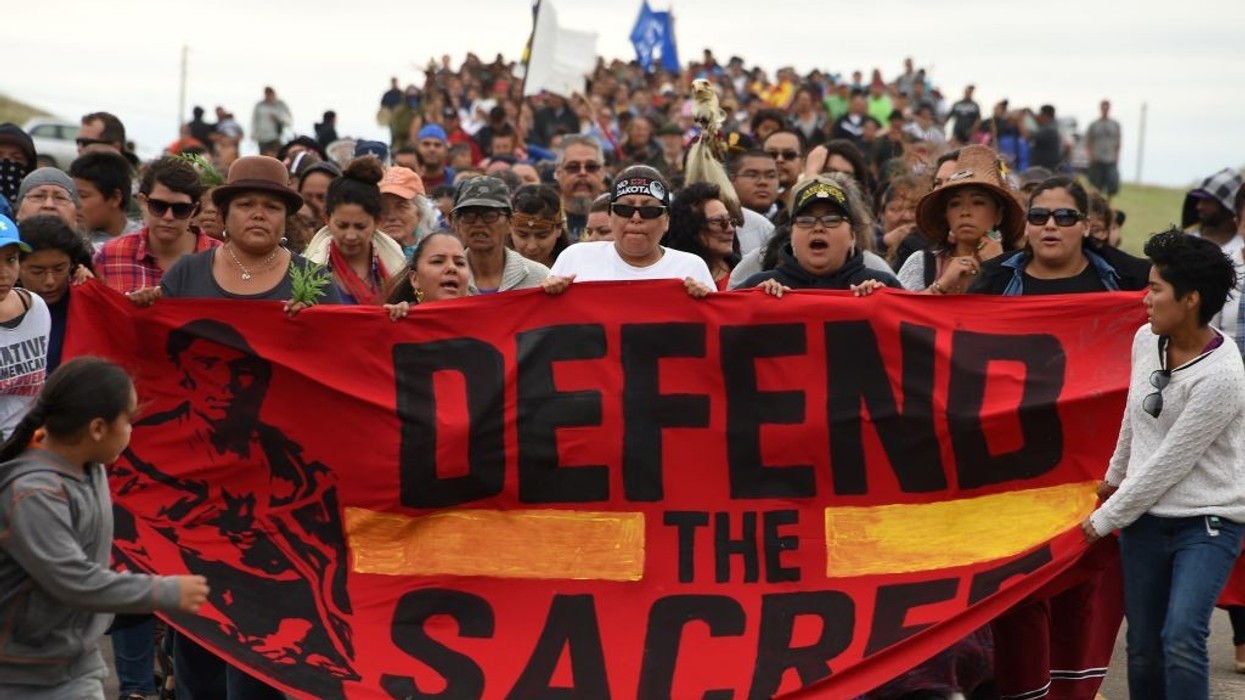 Opponents of the Dakota Access Pipeline in 2016