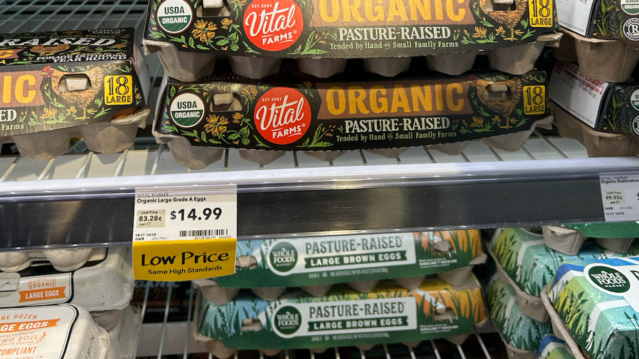 Organic eggs on sale for $14.99 per dozen