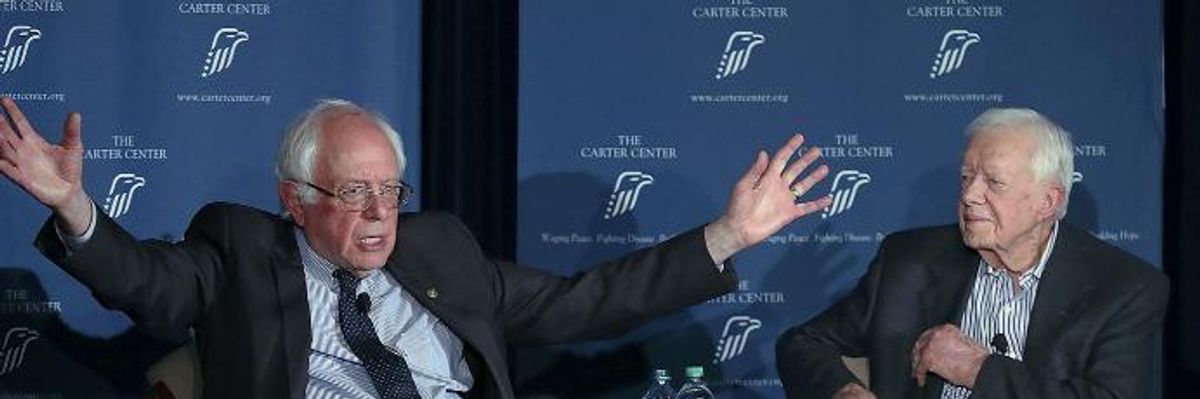 Bonding Over Values, President Carter Admits He Voted for Sanders