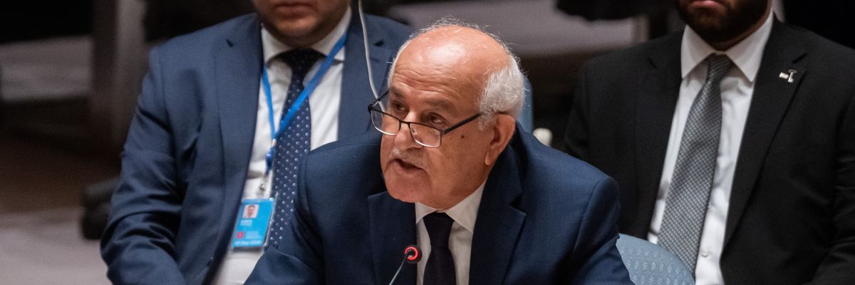 Palestinian ambassador Riyad Mansour