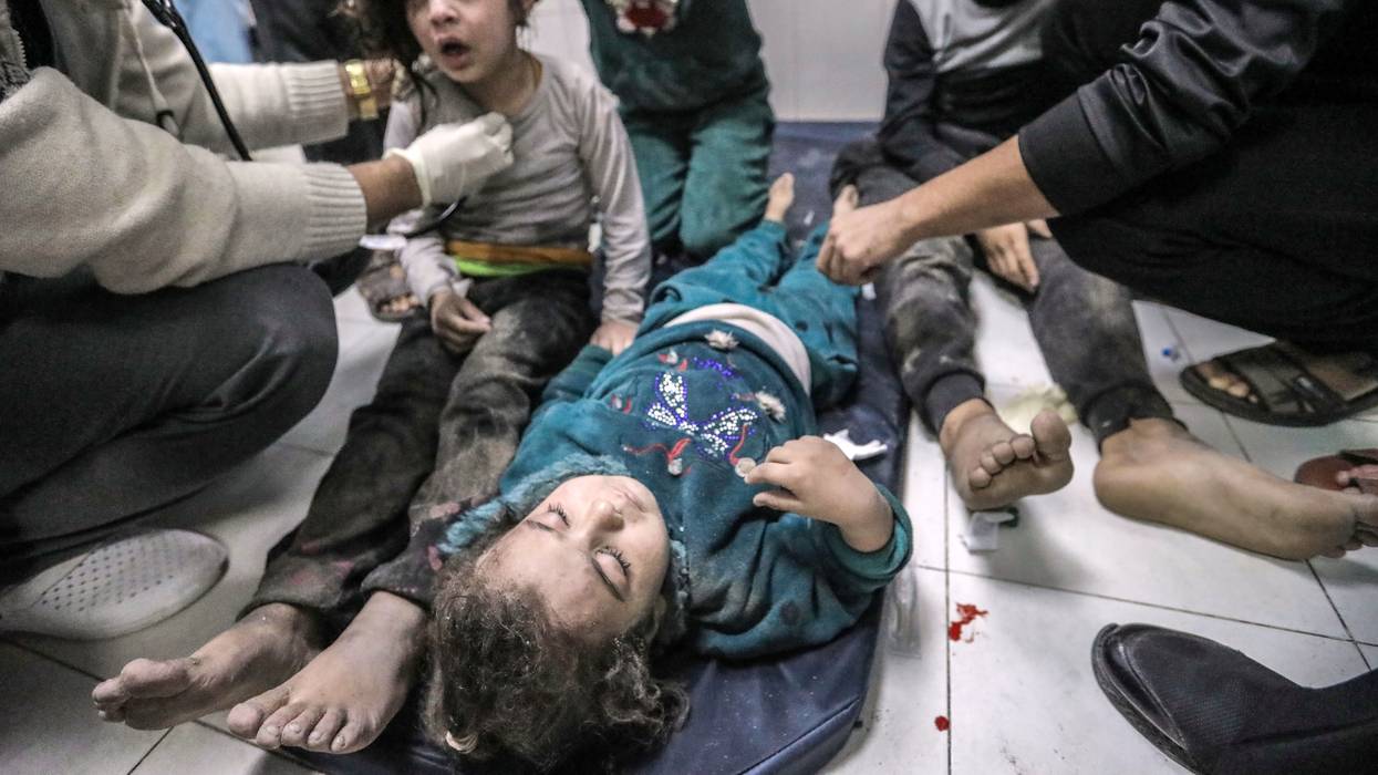 Palestinian children are treated at Nasser Medical Hospital