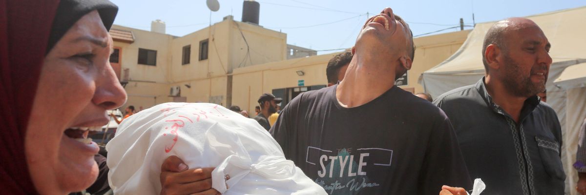 Palestinian grieves another loss in an Israeli air strike in Deir-al-Balah