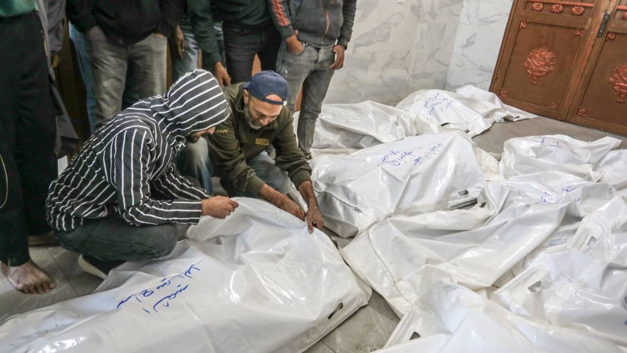 Palestinian men prepare