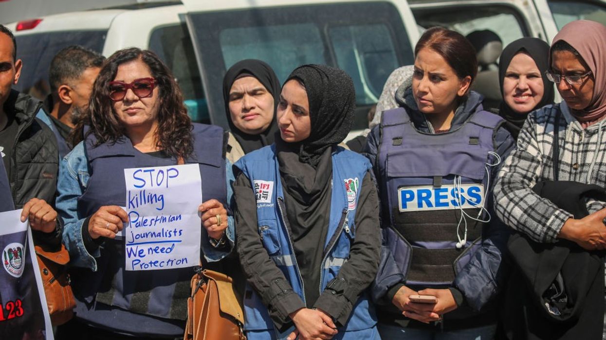 Palestinian women journalist say, "Stop Killing Palestinian Journalists. We Need Protection."