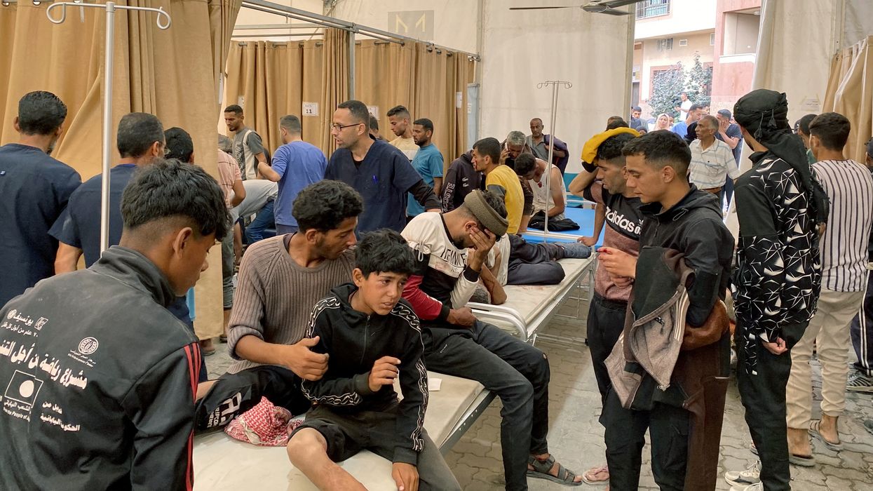 Palestinians await treatment in Nasser Hospital in Gaza.
