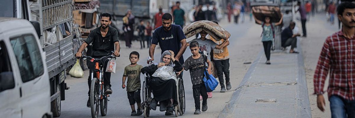 Palestinians began migrating to safe areas following Israeli attacks in Gaza City