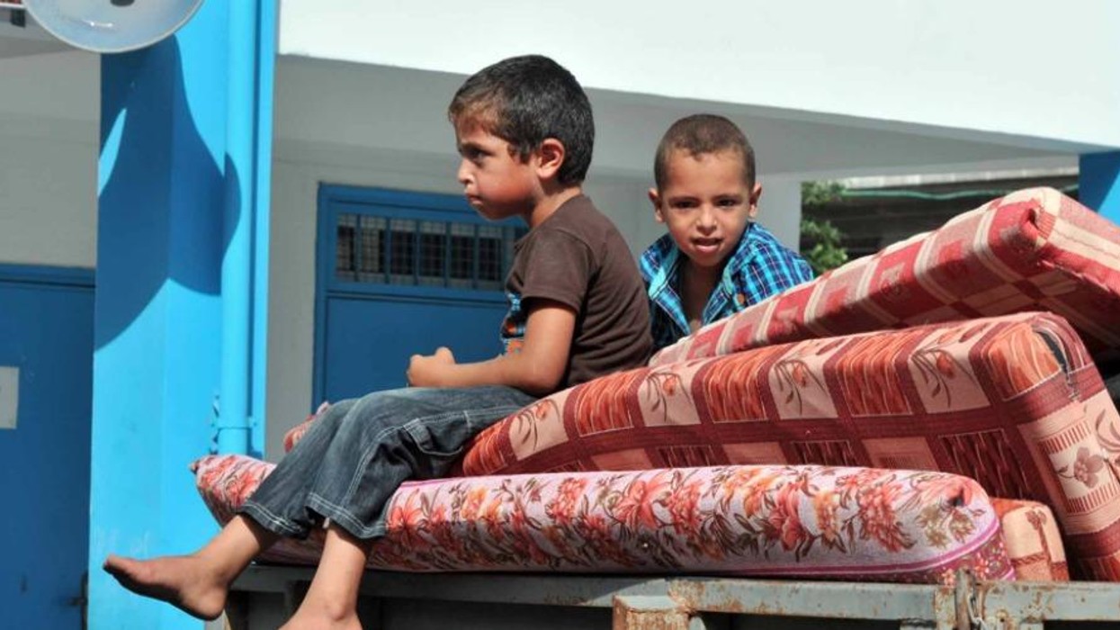 Palestinians children at UNRWA school.