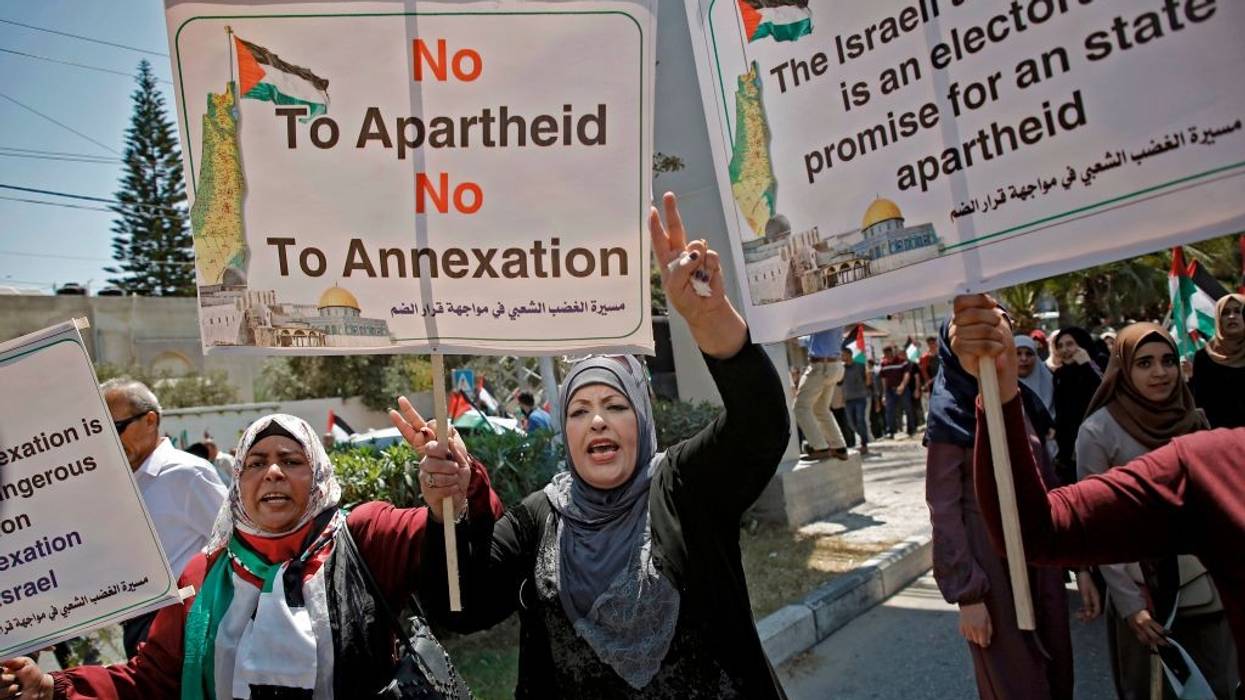 Palestinians protest against Israeli annexation