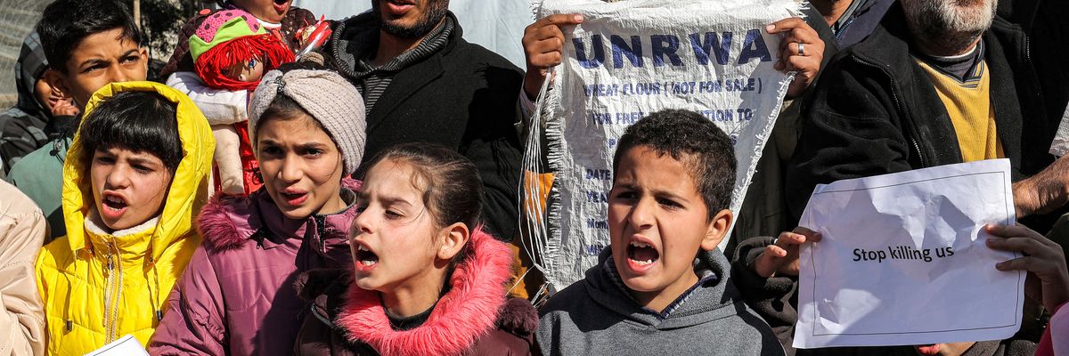 Palestinians protest in support of UNRWA