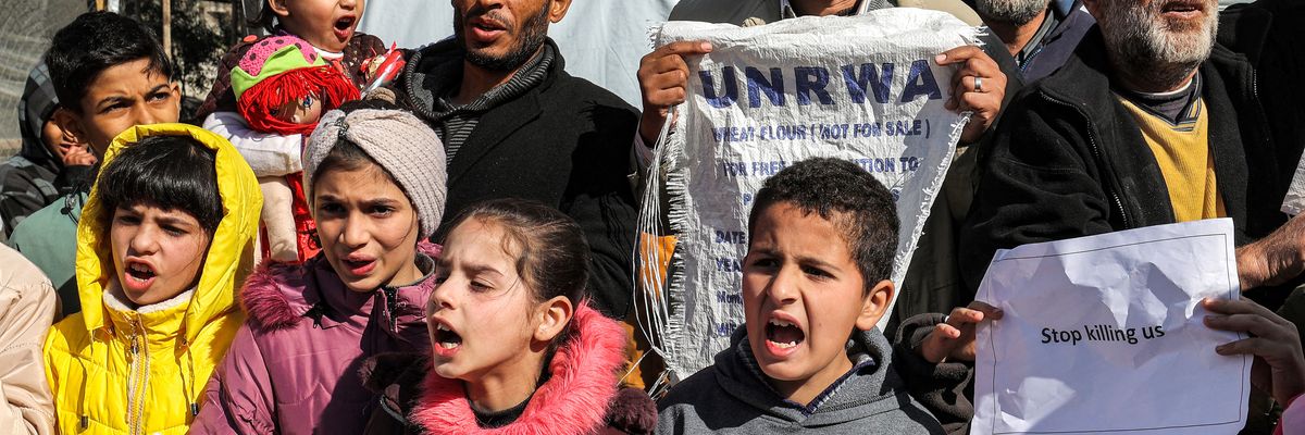 Palestinians protest in support of UNRWA