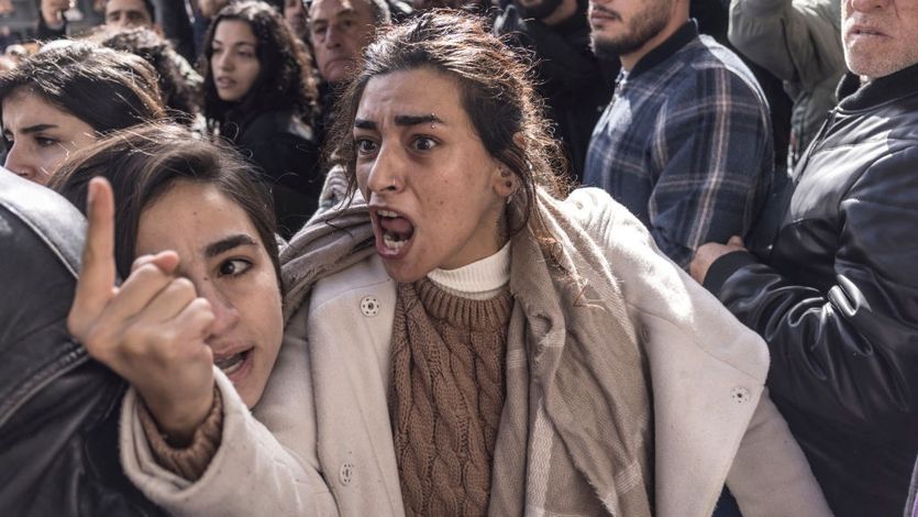 Palestinians protest US Secretary of State Antony Blinken in Ramallah