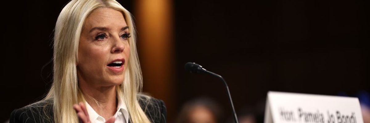 Pam Bondi Attends Confirmation Hearing To Be Attorney General