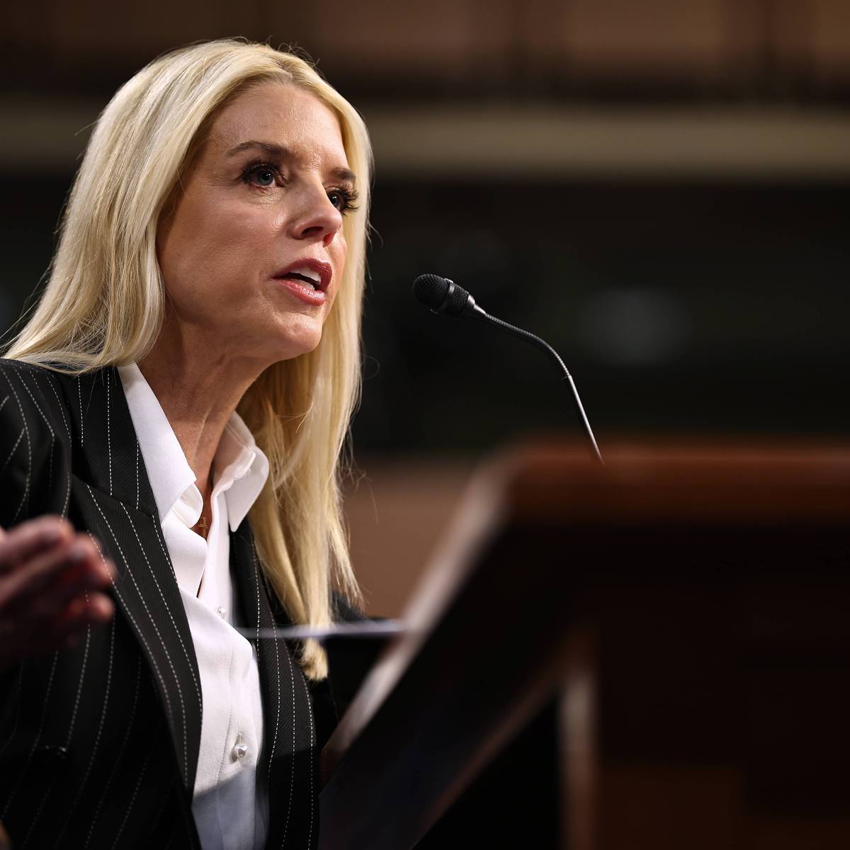 Pam Bondi Attends Confirmation Hearing To Be Attorney General