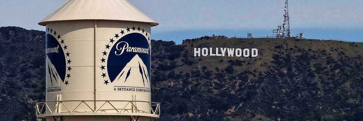 Paramount water tower and Hollywood sign