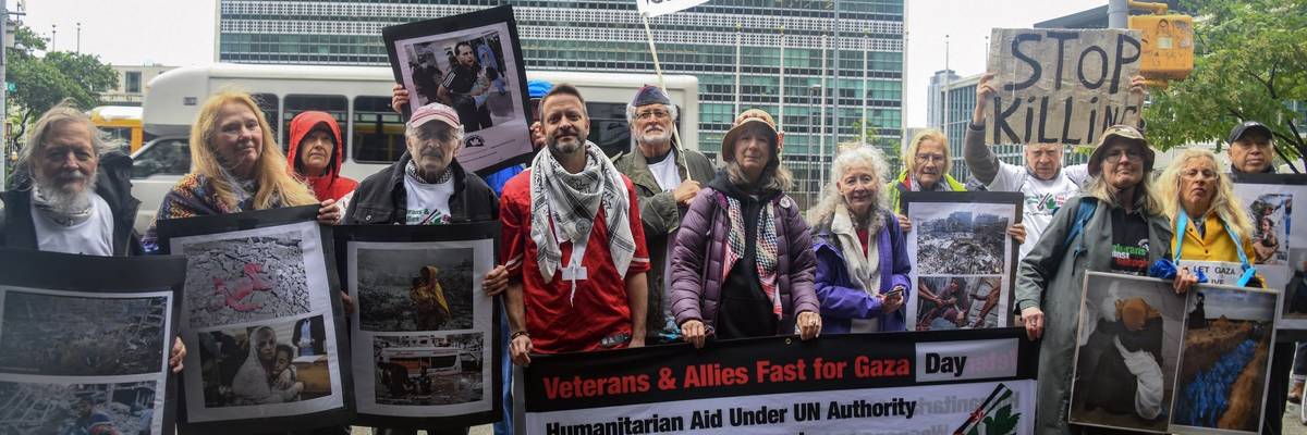 Participants in Veterans and Allies Fast for Gaza