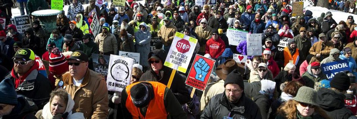 Wisconsinites Rally to Stop 'Right-to-Work' Bill