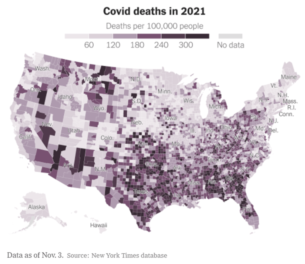 partisan gap in covid deaths