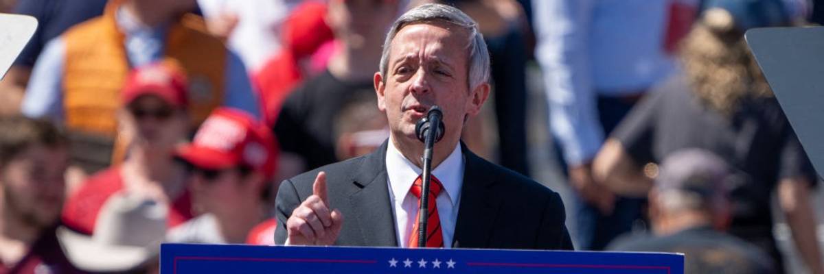 Pastor Robert Jeffress spoke at a Trump campaign rally