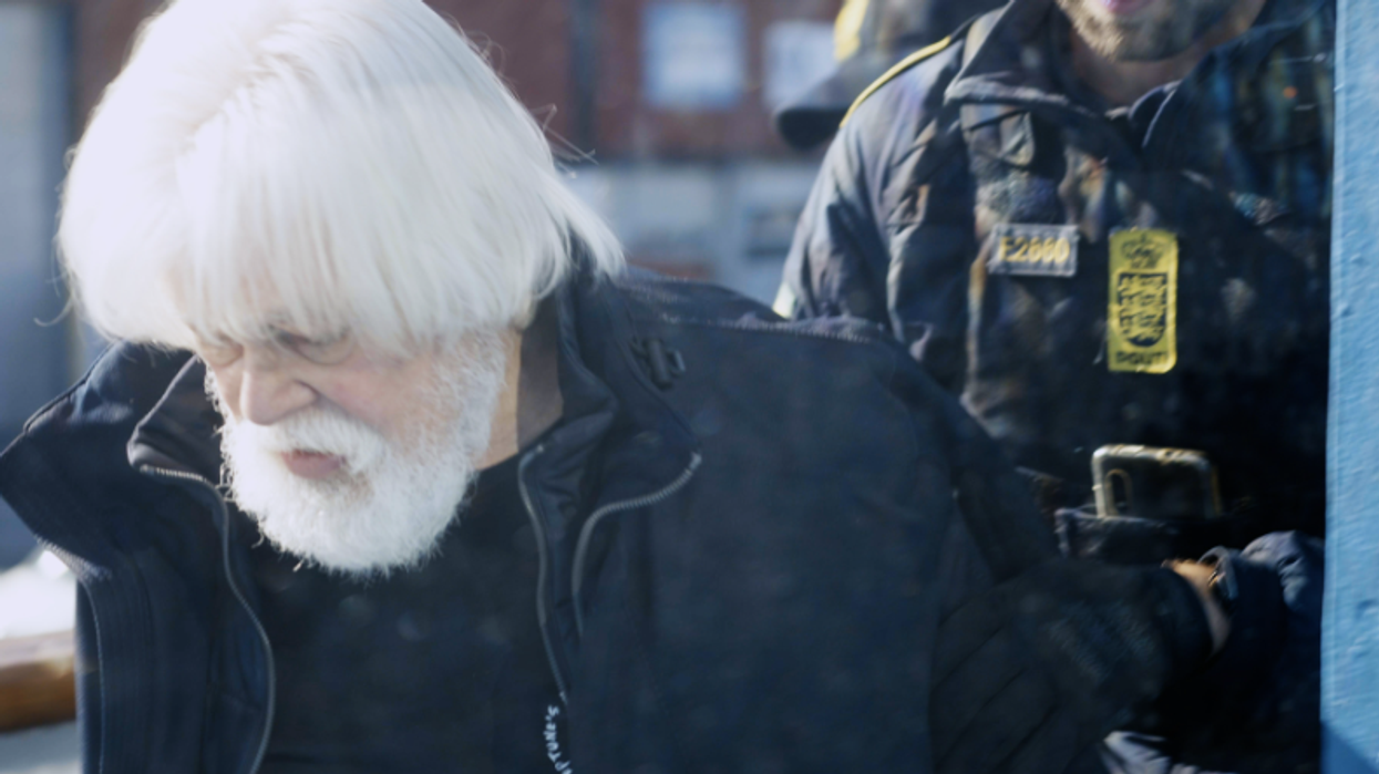 Paul Watson being arrested by Danish police