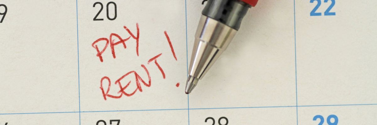 Pay Rent Note On Calendar