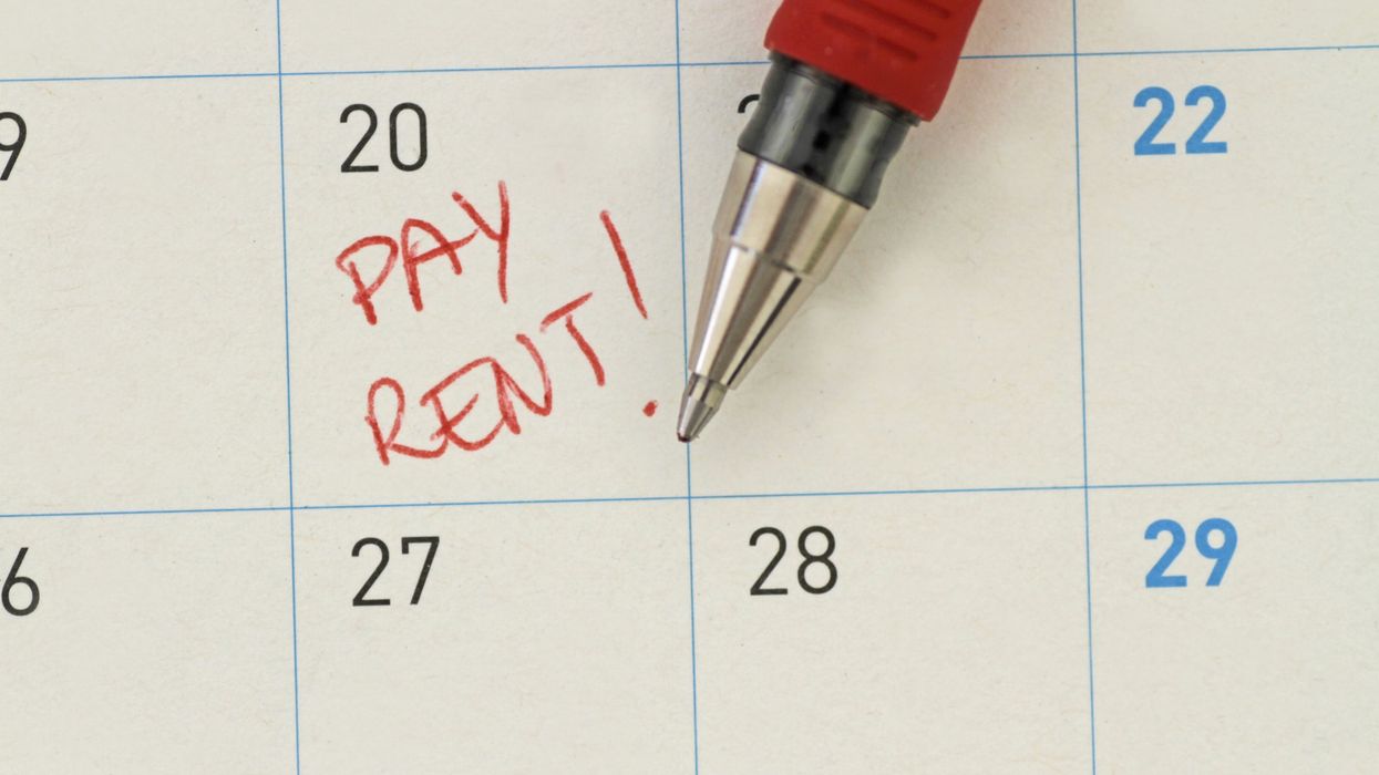 Pay Rent Note On Calendar
