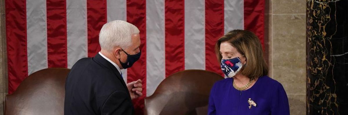 Pence and Pelosi on January 6, 2021