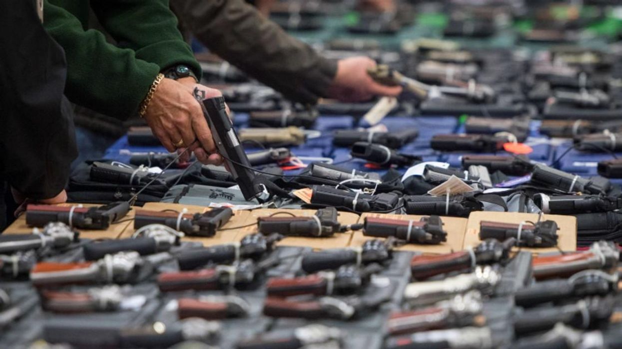 People at  gun show.