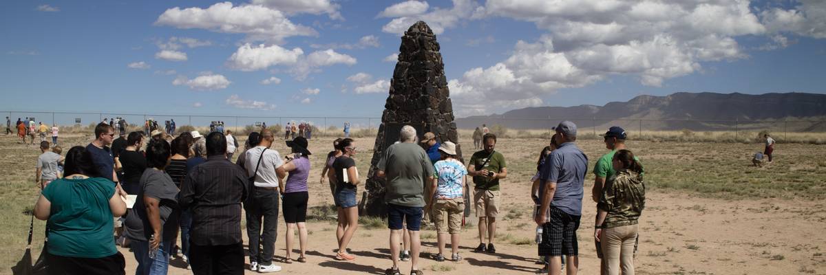 People at Trinity test site.