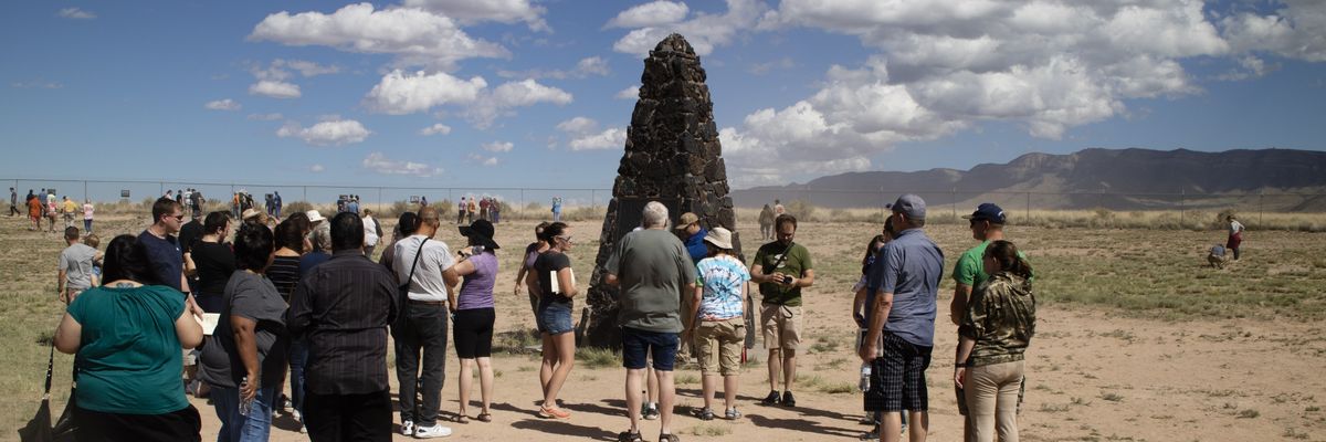 People at Trinity test site.
