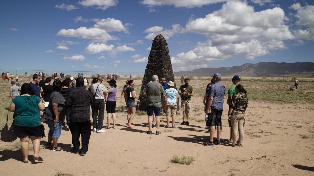 People at Trinity test site.