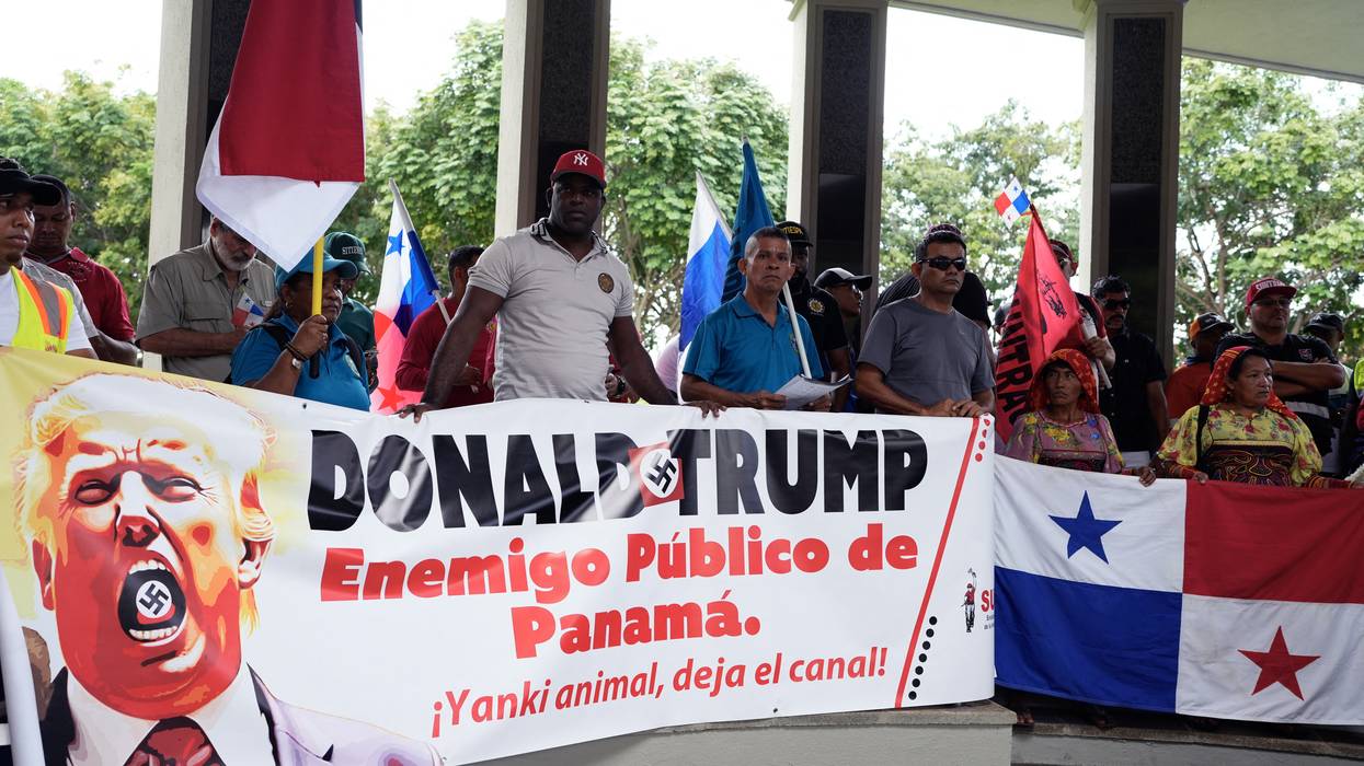 People demonstrate against U.S. President-elect Donald Trump in Panama City, Panama