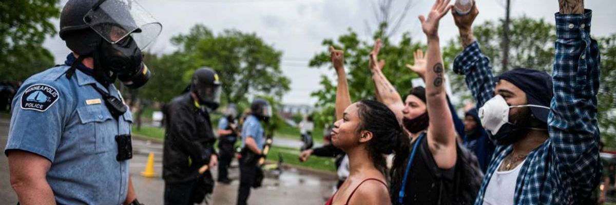 'A Disgusting Display': Police Fire Rubber Bullets, Stun Grenades, and Tear Gas at Demonstrators Protesting Killing of George Floyd