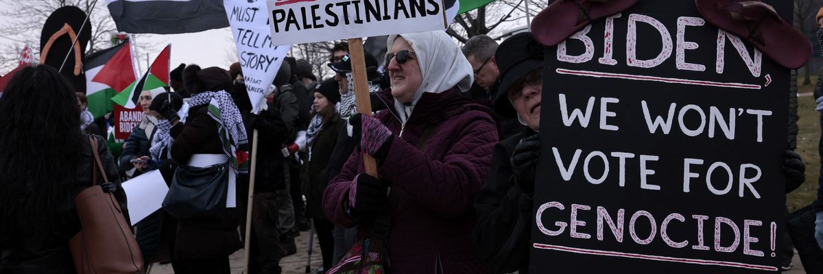 People gather in support of Palestinians 