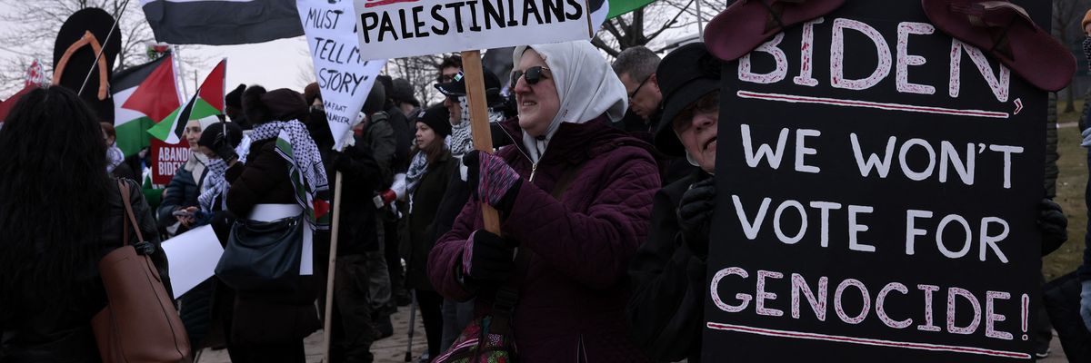 People gather in support of Palestinians