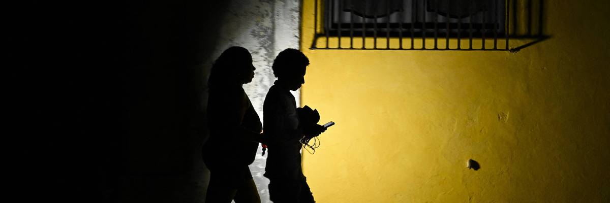 People in a blackout in Cuba.