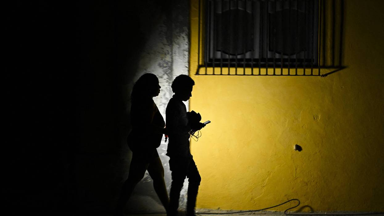 People in a blackout in Cuba.