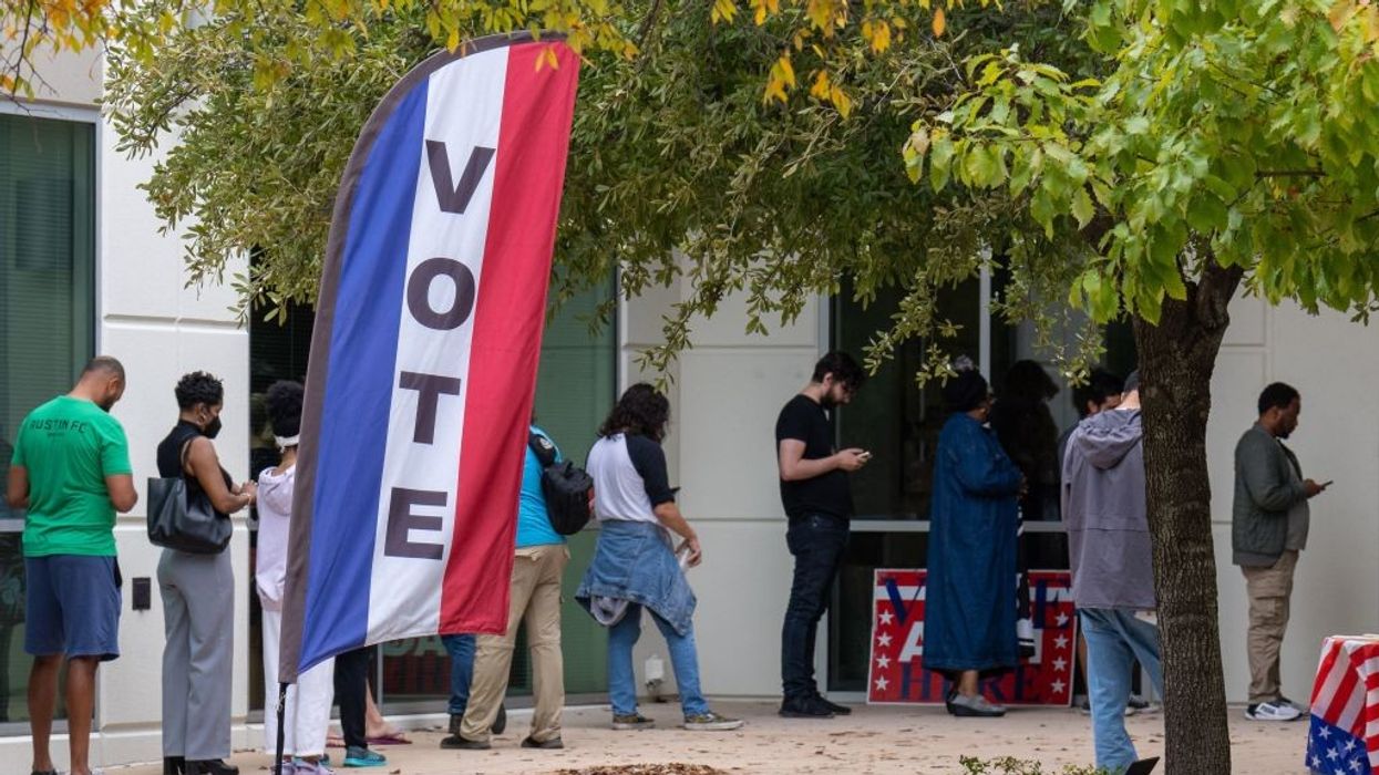 People line up to vote in Texas.