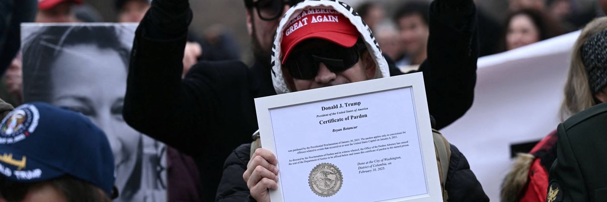 People march to the US Capitol in a right-wing rally