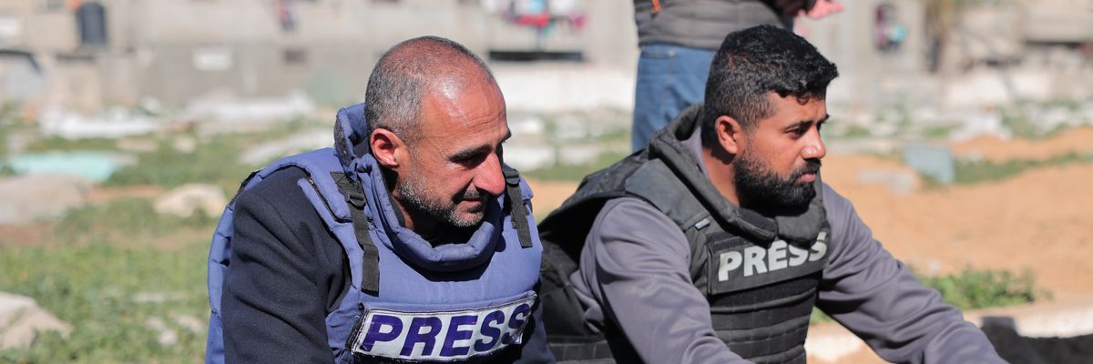 People mourn Gaza journalists